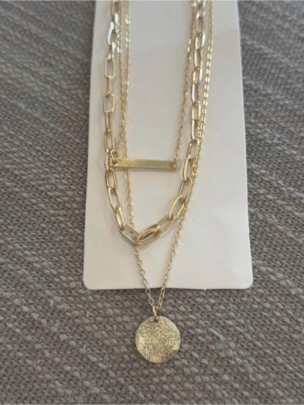 Layered Gold-Tone Disc Pendant Necklace - Women's Jewelry